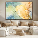 Green and Yellow Marble Fluid Effect Wall Art, Green and