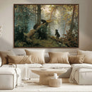 Grizzly Bear Cubs Wall Art Canvas Print