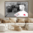 Poker Game Cards Wall Art Canvas, Multi Panel Wall Art