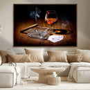 Whiskey Cigar Wall Art Canvas Print Kitchen Wall