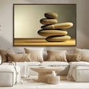 Fluvial Zen Stones Canvas Wall Art Print