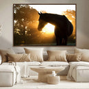 Horse at Sunset Wall Art Animal Canvas Print