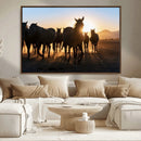 Horse Herd Wall Art Animal Canvas Print