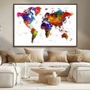 World Map Canvas Print – Detailed Map of the World Wall Art