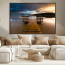 Serene Lake Pier at Sunset Canvas Print | Landscape Canvas
