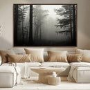 Misty Forest Wall Art Premium Canvas Print a Foggy and