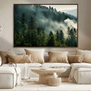 Misty Forest Wall Art Premium Canvas Print a Foggy and