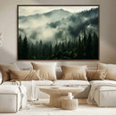 Captivating Misty Forest Wall Art Premium Canvas Print a