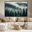 Captivating Misty Forest Wall Art Premium Canvas Print a