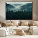 Captivating Misty Forest Wall Art Premium Canvas Print,