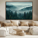 Captivating Misty Foggy Forest Wall Art Premium Canvas Print
