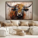Abstract Bull Highland Cow Canvas Wall Art Print – Vibrant by MyGreatCanvas | Canvas Wall Art Prints | Photo Prints & Wall Decor