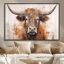 Vintage Scottish Highland Cow Cattle Art, Scottish Highland