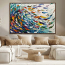 Modern Abstract Fish Shoal Wall Art Canvas Print, Colorful by MyGreatCanvas | Canvas Wall Art Prints | Photo Prints & Wall Decor