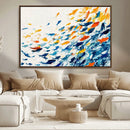 Abstract Fish Shoal Wall Art Canvas Print, Colorful Fish
