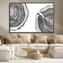 Abstract Large Tree Rings – Minimalist Black and White Wood