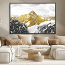 Gold Abstract Mountains Wall Art Print on Canvas, Nature