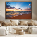 Golden Hour Beach Sunset Wall Art | Canvas Print | Ready to