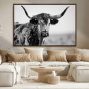 Texas Highland Cow Longhorn Canvas Print - Rustic Farmhouse by MyGreatCanvas | Canvas Wall Art Prints | Photo Prints & Wall Decor