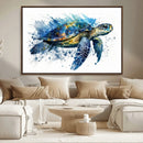 Turtle Wall Art Canvas Print, Framed Watercolor Turtle Art by MyGreatCanvas | Canvas Wall Art Prints | Photo Prints & Wall Decor