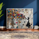 Banksy Wall Art - Banksy Girl and Butterfly Explosion Wall