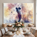 Abstract Watercolor Golf Player Wall Art Canvas Print