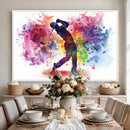 Colorful Golfer Swing Wall Art Canvas Print - Ready to Hang,