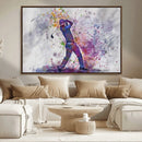 Watercolor Golf Swing Wall Art Canvas Print | Vibrant