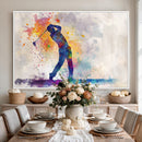 Watercolor Golf Swing Wall Art Canvas Print | Vibrant