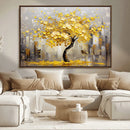 Golden Tree Canvas Print | Abstract Wall Art for Modern