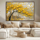 Yellow Blossom Tree Canvas Wall Art - Floral Abstract Modern