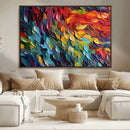 Vibrant Abstract Leaf Wall Art Canvas Print | Bold Colorful