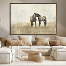 Chines Style Grunge Horses Wall Art Canvas Print