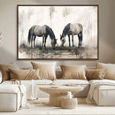 Chines Ink Style Vintage Horses Wall Art Canvas Print for by MyGreatCanvas | Canvas Wall Art Prints | Photo Prints & Wall Decor