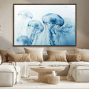 Blue Jellyfish Wall Art Canvas Print