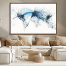 Flight Route Map Wall Art Canvas Print, Abstract Air Traffic