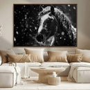 Winter Horse Wall Art | Black and White Horse Print | Ready by MyGreatCanvas | Canvas Wall Art Prints | Photo Prints & Wall Decor