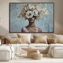 Golden Petal Wall Art - Petal Silhouette Woman Wall Art by MyGreatCanvas | Canvas Wall Art Prints | Photo Prints & Wall Decor