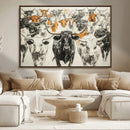 Farmhouse Wall Art | Western Longhorn Cattle Canvas Print | by MyGreatCanvas | Canvas Wall Art Prints | Photo Prints & Wall Decor