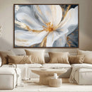White and Gold Floral Canvas Wall Art - Framed and Ready to by MyGreatCanvas | Canvas Wall Art Prints | Photo Prints & Wall Decor
