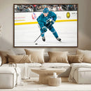 San Jose Sharks Ice Hockey Player Wall Art Canvas Print