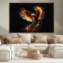 Fiery Phoenix Canvas Print | Ready to Hang Wall Art | Bold