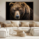 Grizzly Brown Bear Canvas Wall Art, Wildlife Animal Canvas