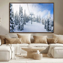 Winter Ski Lift Wall Art Print - Landscape Wall Art | Snowy