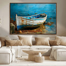 Vintage Boat on Tranquil Waters | Coastal Wall Art for