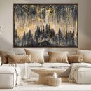 Golden Forest Abstract Wall Art | Dark Forest with Gold