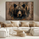 Rustic Grizzly 399 Wall Art | Triptych Canvas Print | Rustic