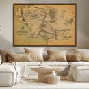Middle Earth Map Canvas Wall Art – Vintage Fantasy Map