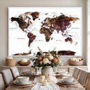 World Map Canvas Print – Detailed Map of the World Wall Art
