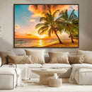 Tropical Sunset Beach Canvas Wall Art Print – Vibrant Palm by MyGreatCanvas | Canvas Wall Art Prints | Photo Prints & Wall Decor